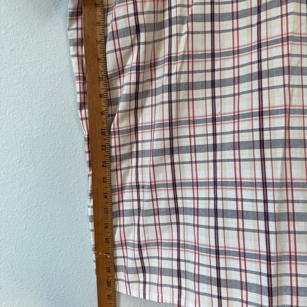 King Size Mens White Red Plaid Dad Core Short Sleeve Button Down Shirt Size 3XLg - Picture 8 of 10
